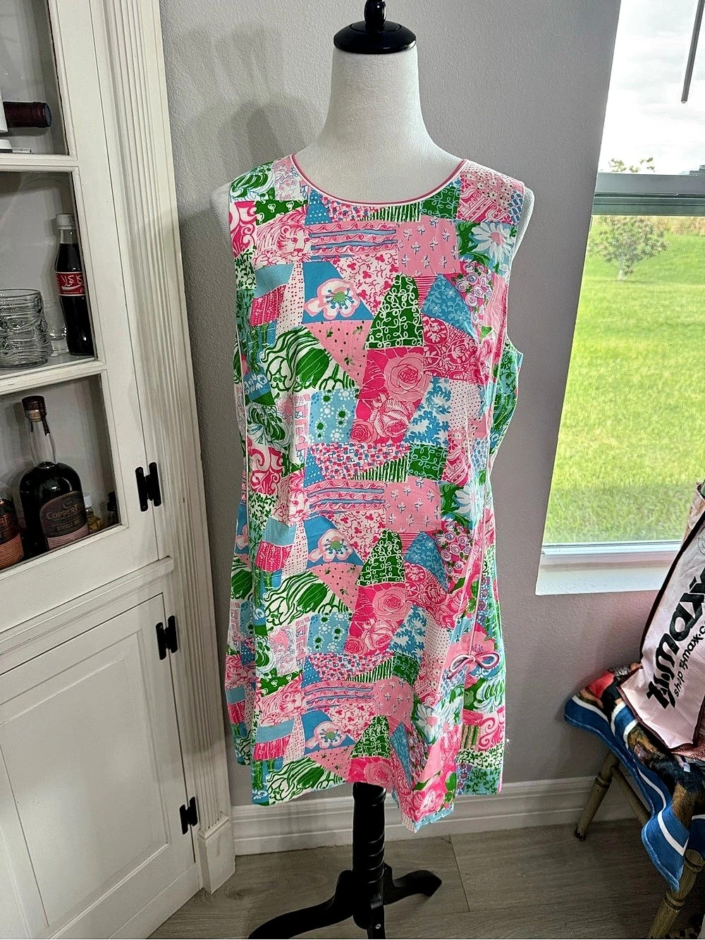 Lilly Pulitzer Ettie Stretch Shift Dress in the "Multi Crazy Quilt" print